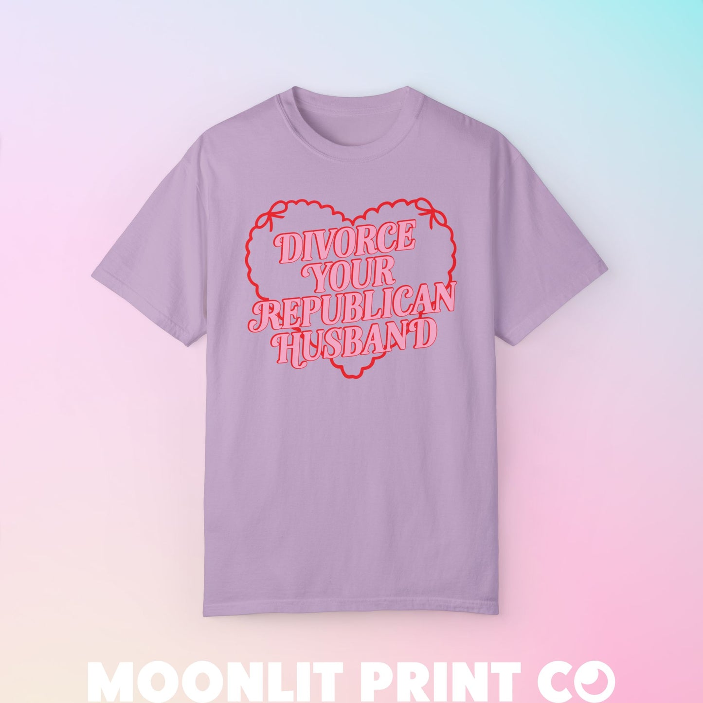divorce your republican husband coquette comfort colors tee, democrat tee, presidential election, funny democrat, fuck the patriarchy shirt