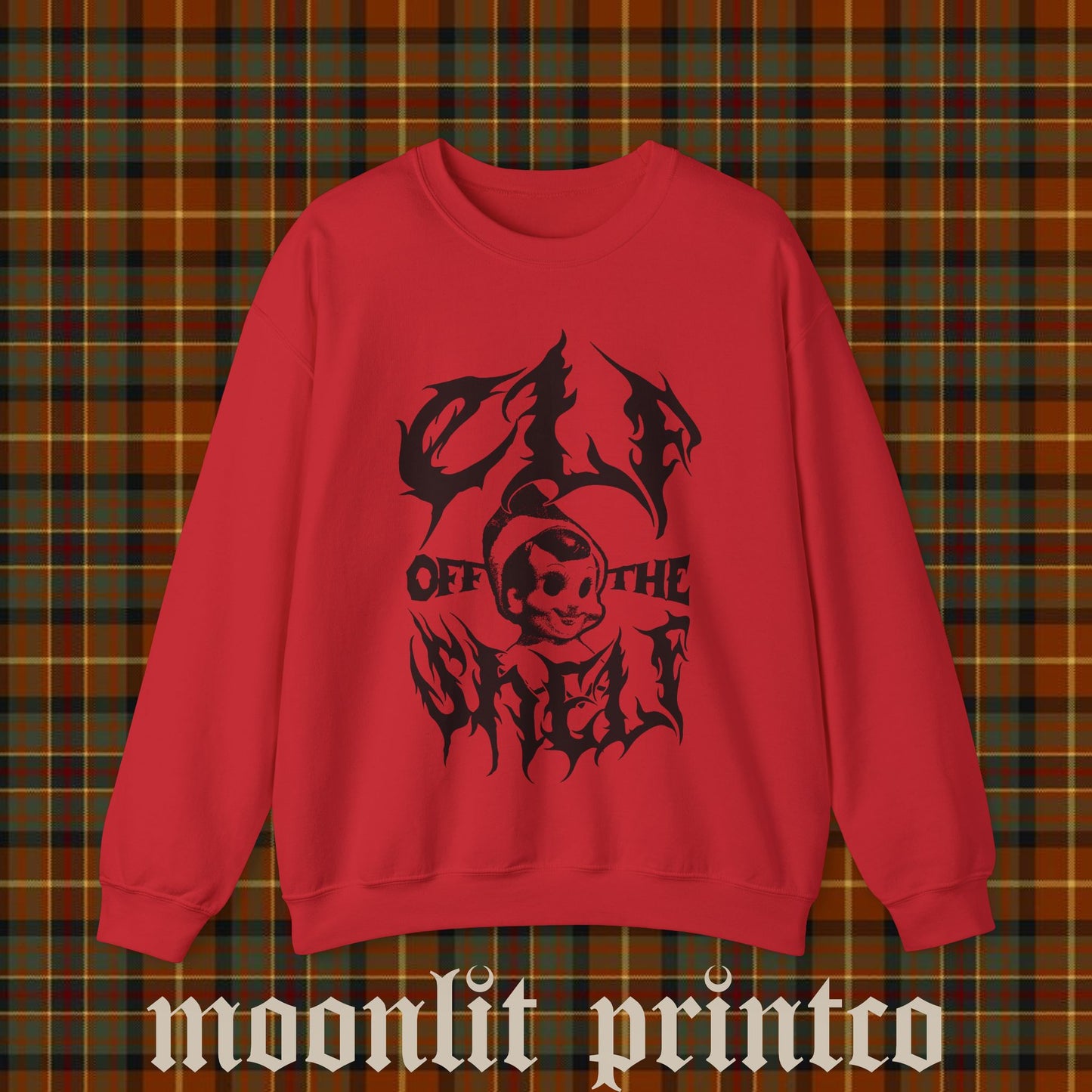 christmas elf shirt gildan crewneck, funny elf shirt for him, death metal elf, death metal christmas, goth alt metal shirt, not a phase, emo