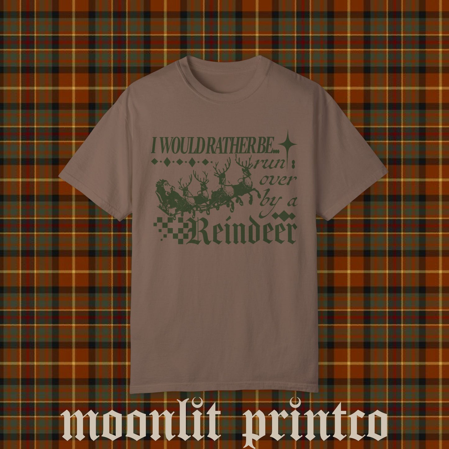 i would rather be run over by a reindeer comfort colors tee, funny christmas sweater, streetwear y2k christmas shirt funny trendy sweatshirt