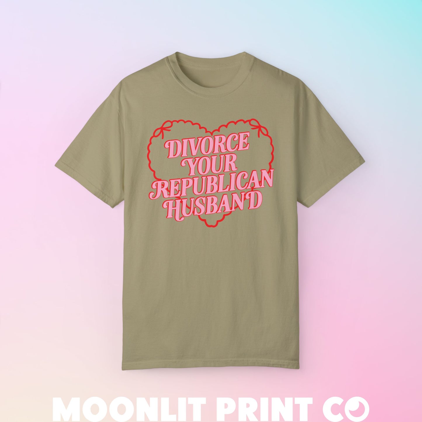 divorce your republican husband coquette comfort colors tee, democrat tee, presidential election, funny democrat, fuck the patriarchy shirt