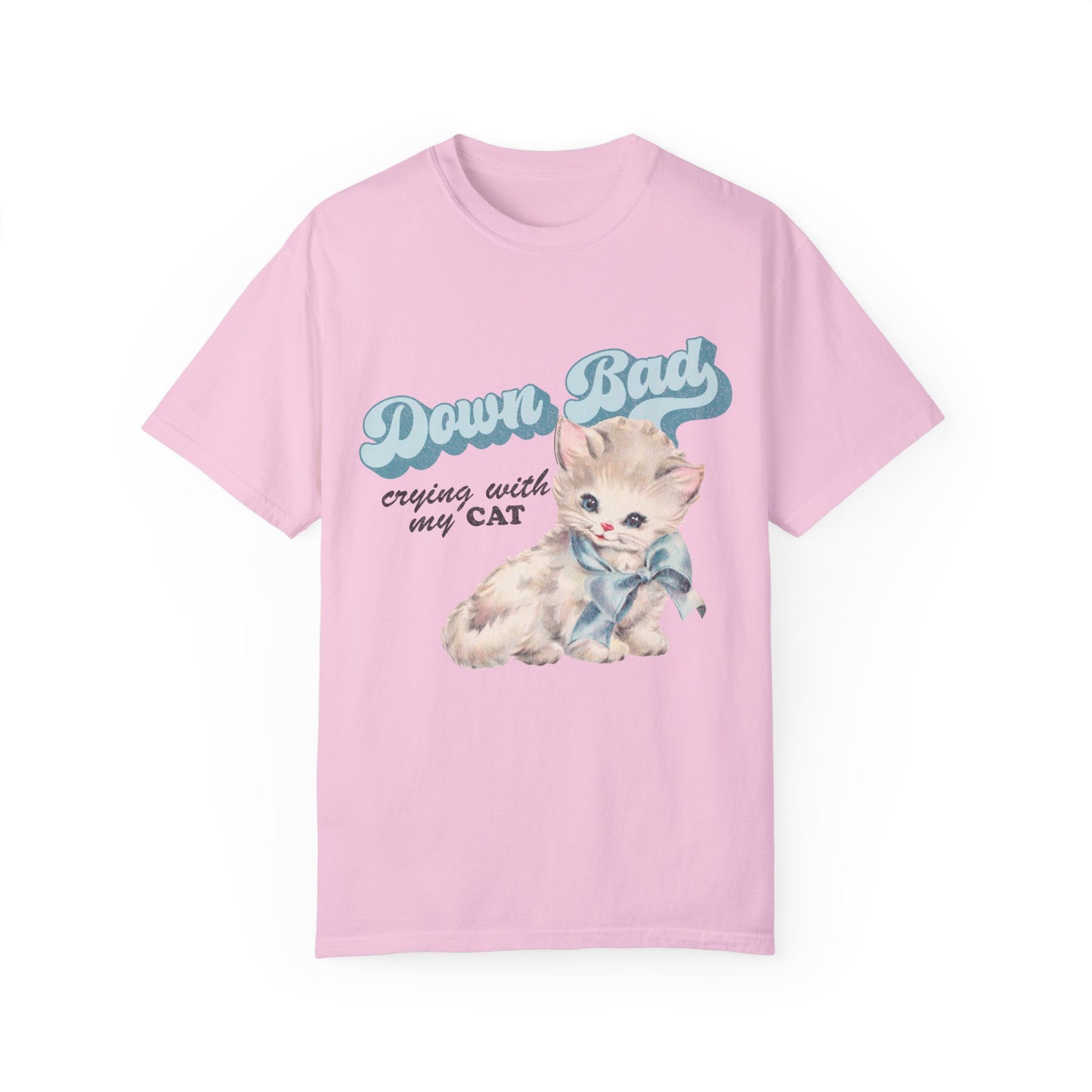 Down Bad Crying With My Cat Comfort Colors, Funny Swiftie Shirt, TTPD Album, Tortured Poets Shirt, Gift For Swiftie, Poets Department