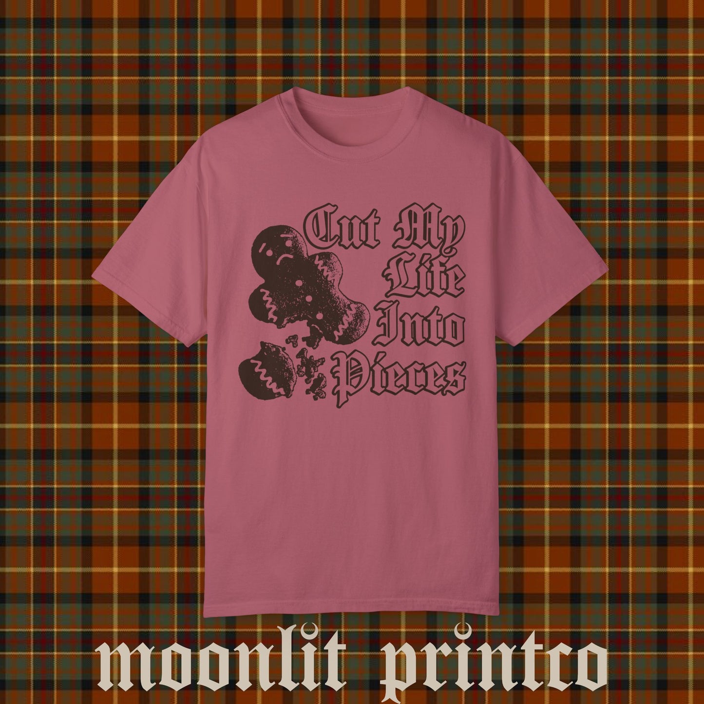 cut my life in to pieces gingerbread man comfort colors tee, funny holiday sweater, christmas crewneck, ugly sweater, emo not a phase gift