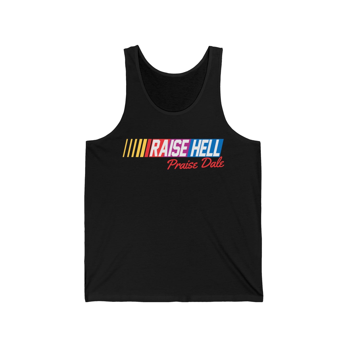 Raise Hell Praise Dale Bella Canvas Tank Top, Women's Shirt, Racing Shirt, Funny Gift For Him, Gift For Her, Vintage Racing Logo, Funny Tank