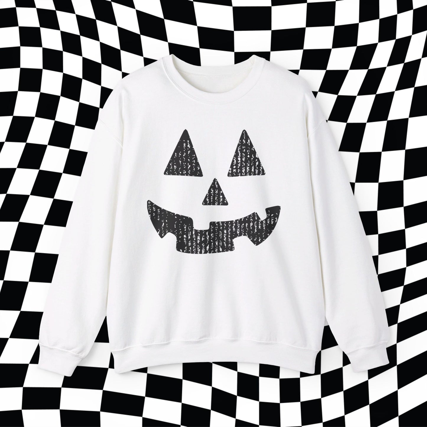 Halloween Pumpkin Face Gildan Crewneck, Jack O Lantern Shirt, Halloween Festive Tee, Grunge Pumpkin Face, Trendy Oversized Tee Pumpkin Spice