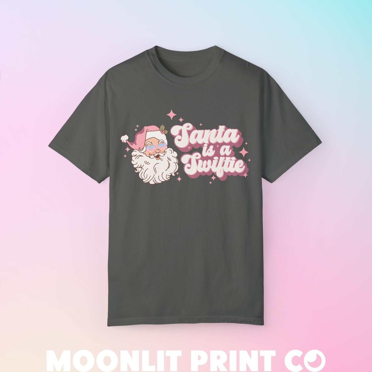 Santa Is A Swift Comfort Colors Tee, Gift For Her, Fangirl Holitay Christmas Shirt Swiftma Shirt Retro Santa Shirt