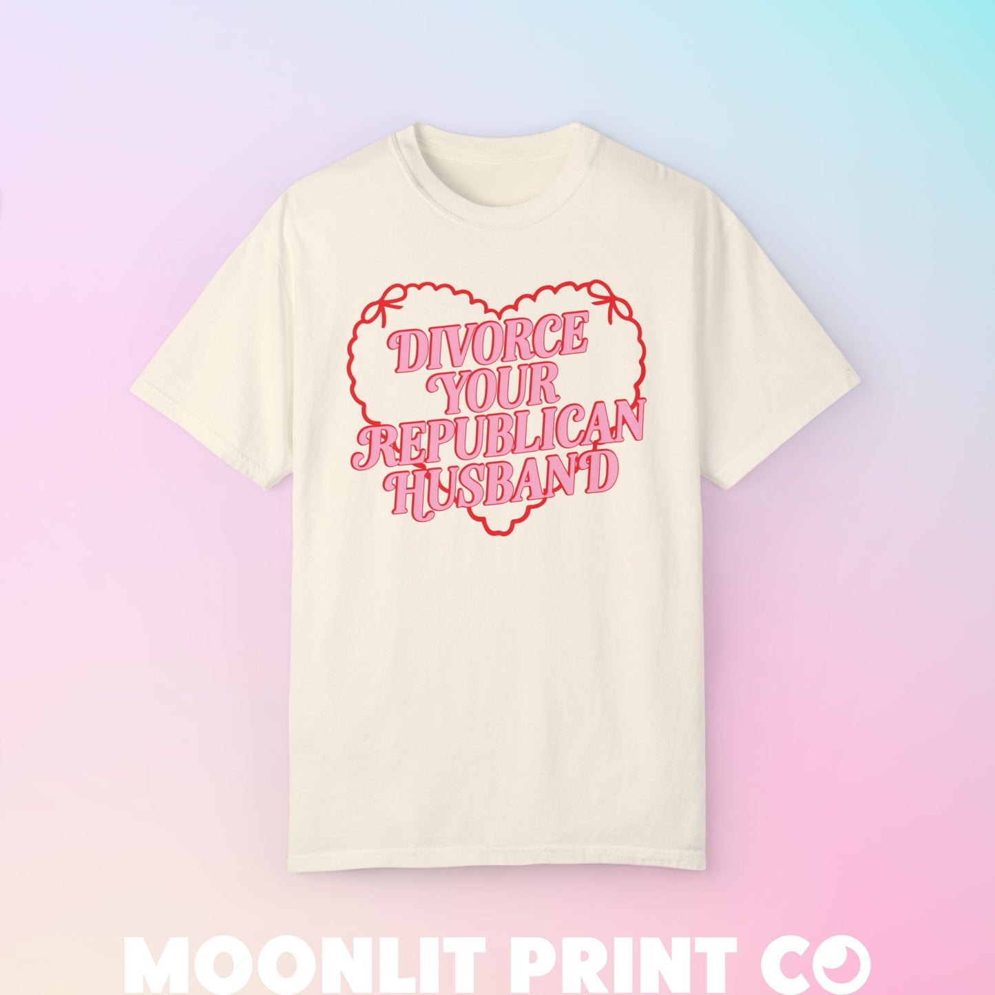 divorce your republican husband coquette comfort colors tee, democrat tee, presidential election, funny democrat, fuck the patriarchy shirt