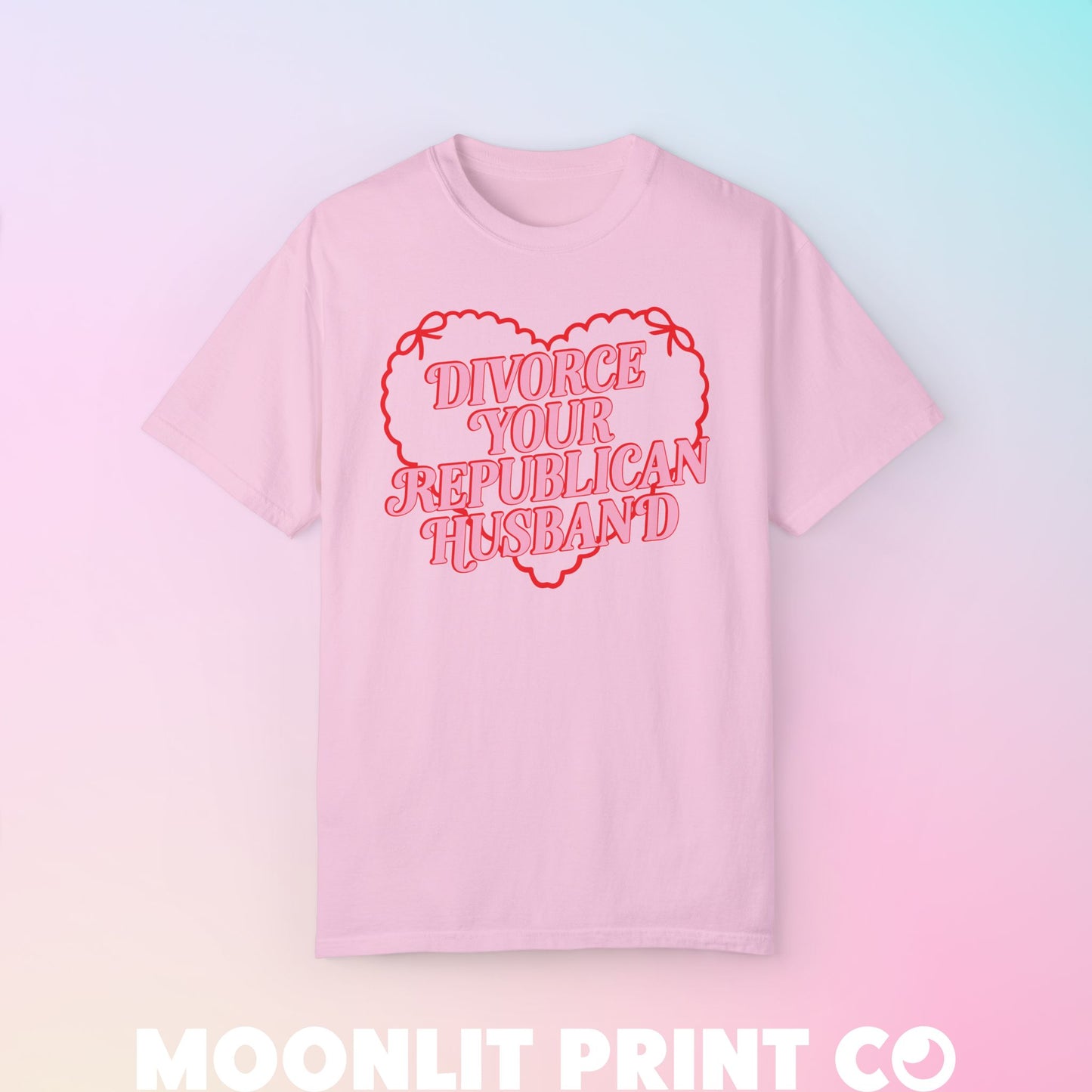 divorce your republican husband coquette comfort colors tee, democrat tee, presidential election, funny democrat, fuck the patriarchy shirt