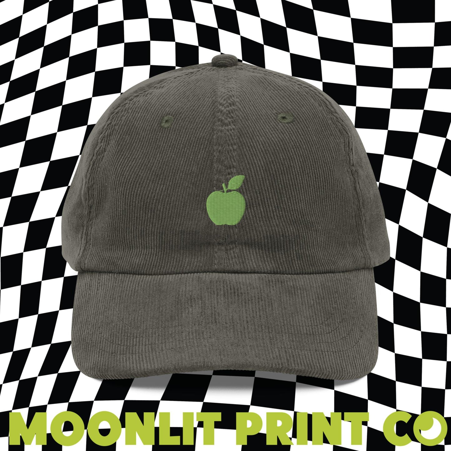 apple brat CORDUROY Embroidered Solid Color Dad Hat, brat Hat, trendy camp hat, I'm so julia, viral tiktok dance, trending apple