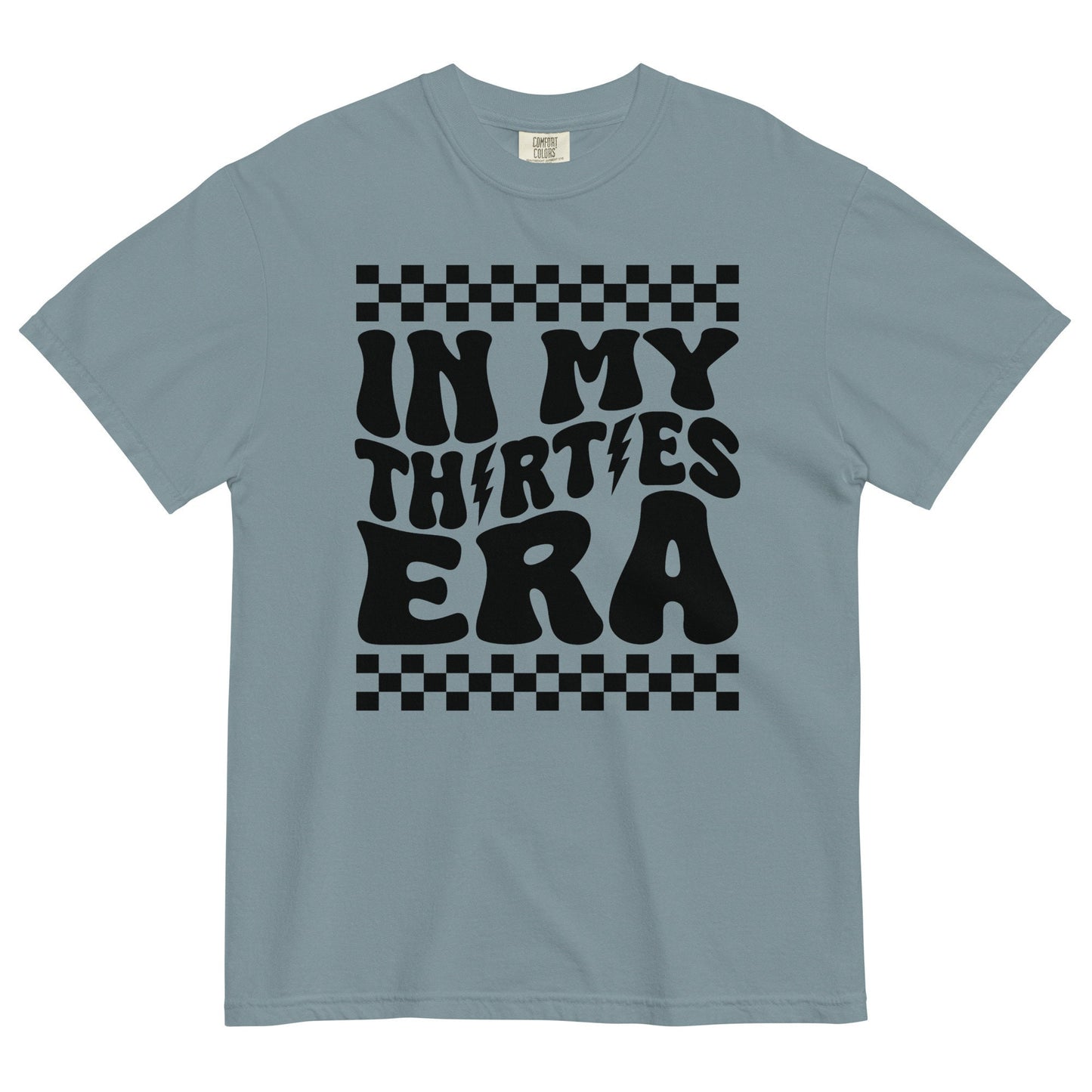 In My Thirties Era Comfort Colors 30th Birthday 1993 1994 Gifts for Her Girl Retro Checkerboard Lightning Bolt Trendy Tee Funny Tshirt