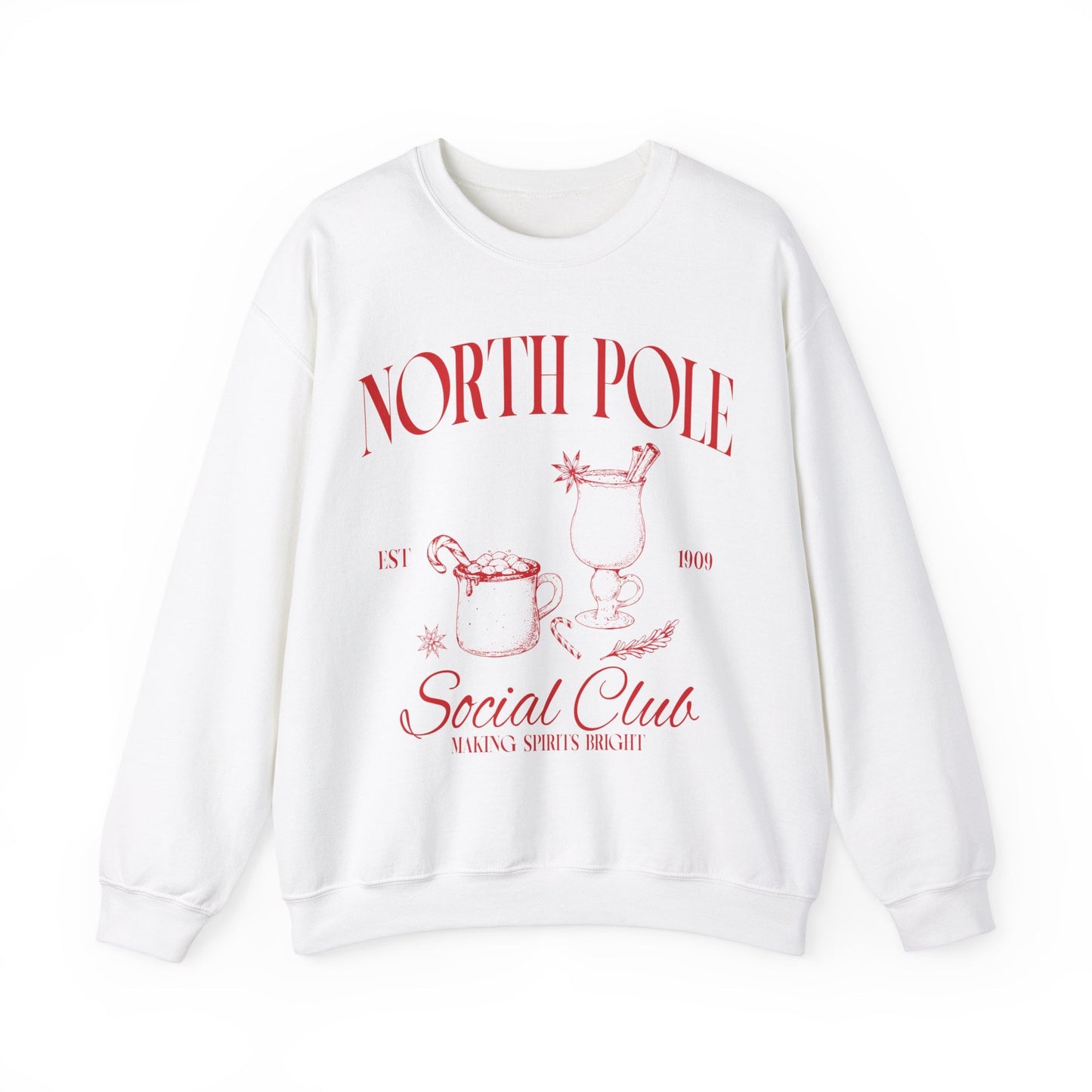 North Pole Social Club Holiday Christmas Sweatshirt Christmas Crewneck Cocktail Shirt Trendy Old Money Bachelorette Gift For Her