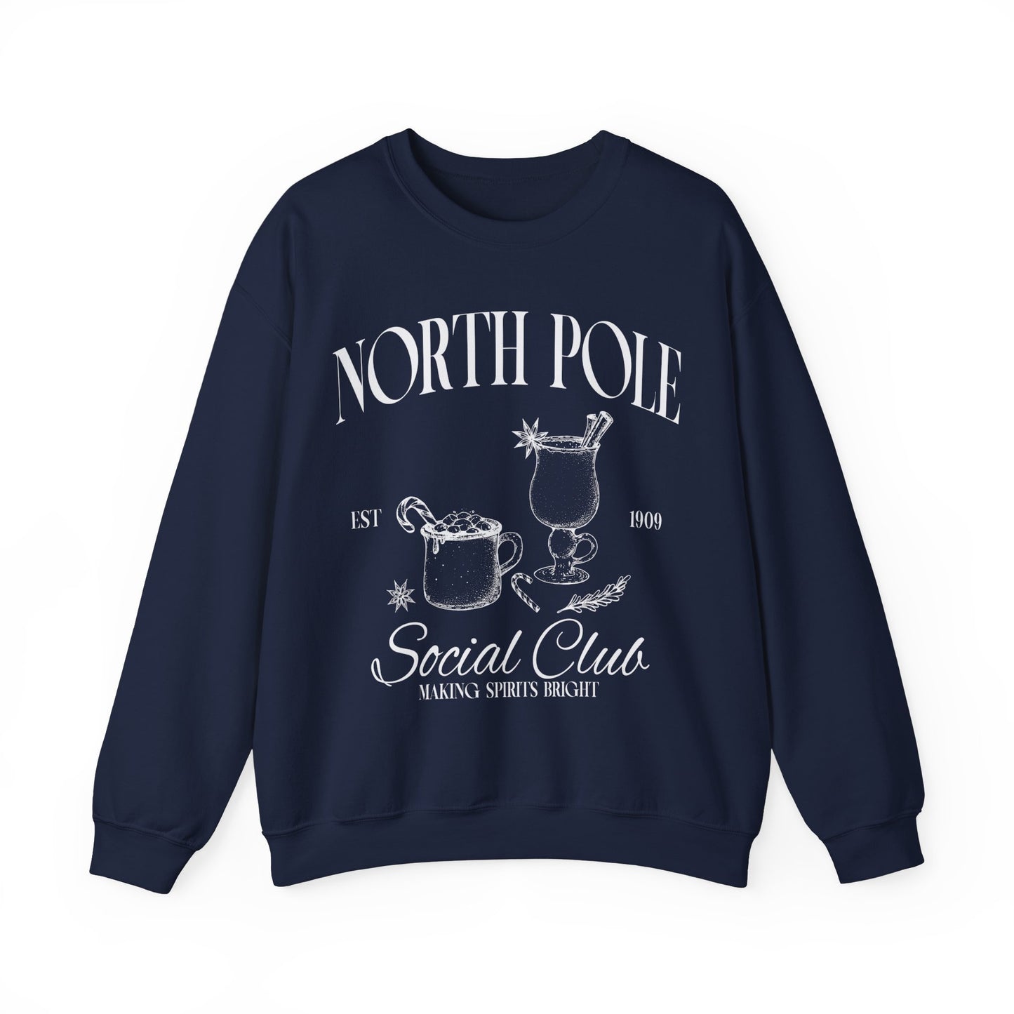 North Pole Social Club Holiday Christmas Sweatshirt Christmas Crewneck Cocktail Shirt Trendy Old Money Bachelorette Gift For Her
