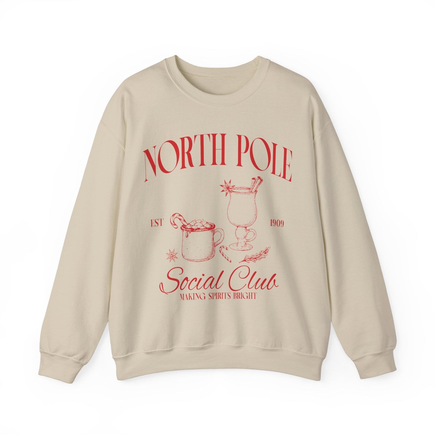 North Pole Social Club Holiday Christmas Sweatshirt Christmas Crewneck Cocktail Shirt Trendy Old Money Bachelorette Gift For Her
