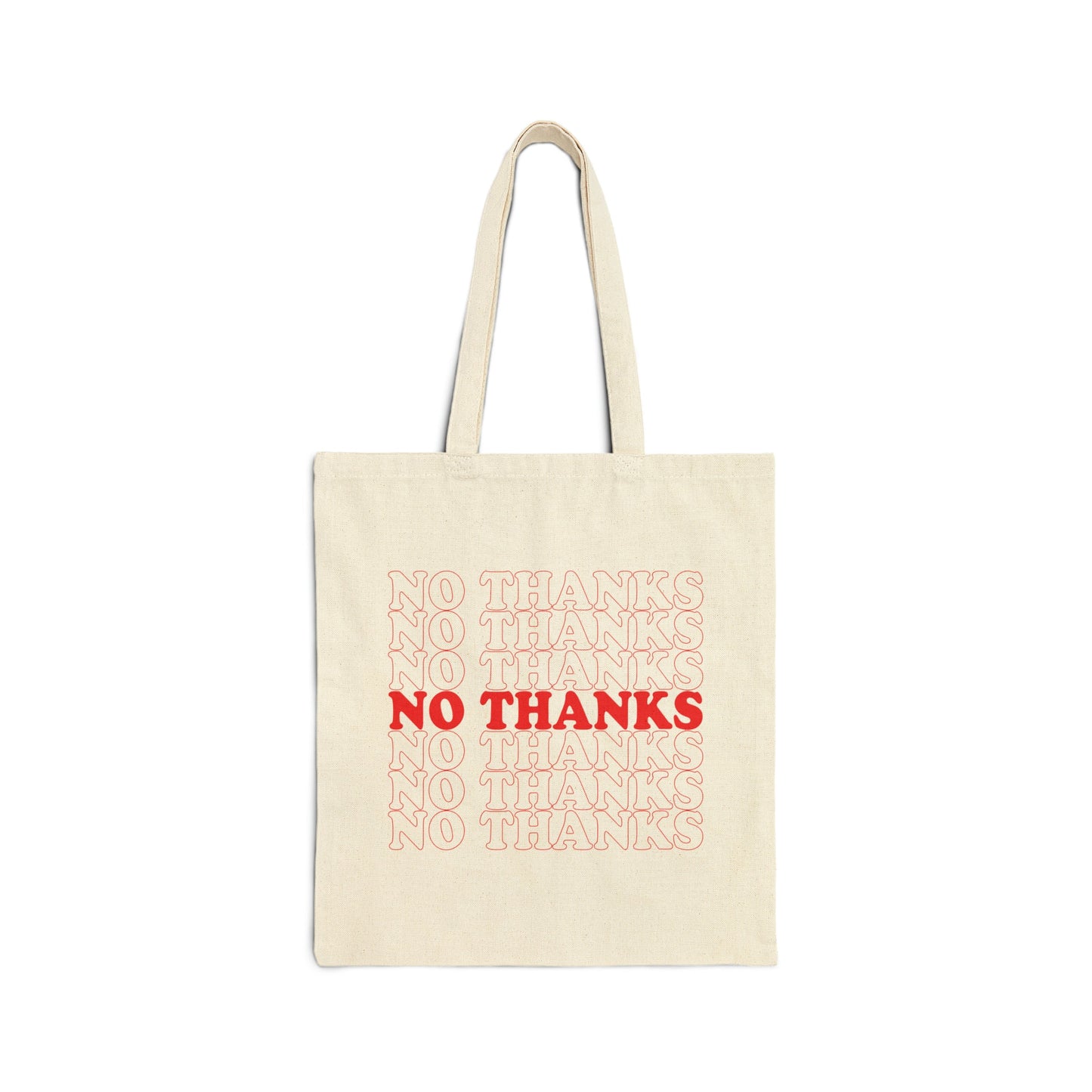 No Thanks Classic Thank You Style Canvas Tote Bag Funny Tote Bag Gift For Her Reusable Tote Bag Trendy Graphic Tote Thank You Tote Bag Gift