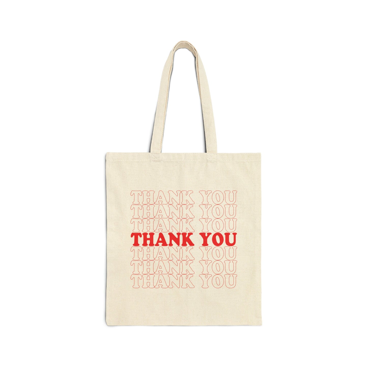 Classic Thank You Style Canvas Tote Bag