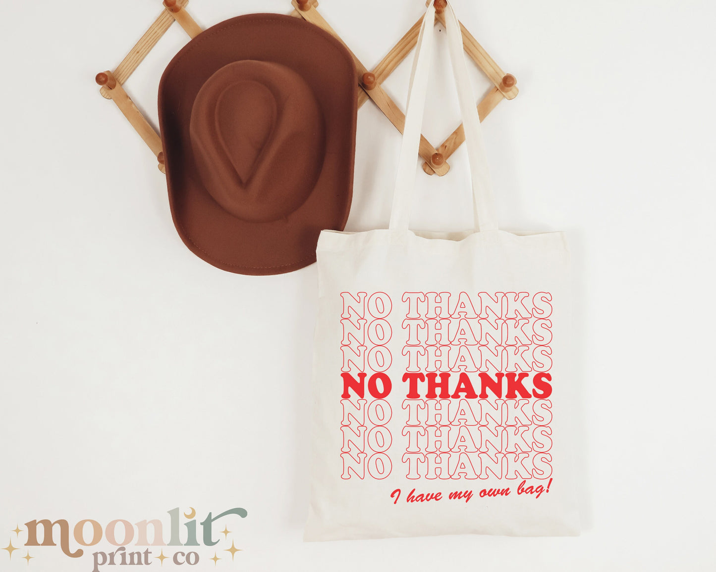 No Thanks Classic Thank You Style Canvas Tote Bag Funny Tote Bag Gift For Her Reusable Tote Bag Trendy Graphic Tote Thank You Tote Bag Gift