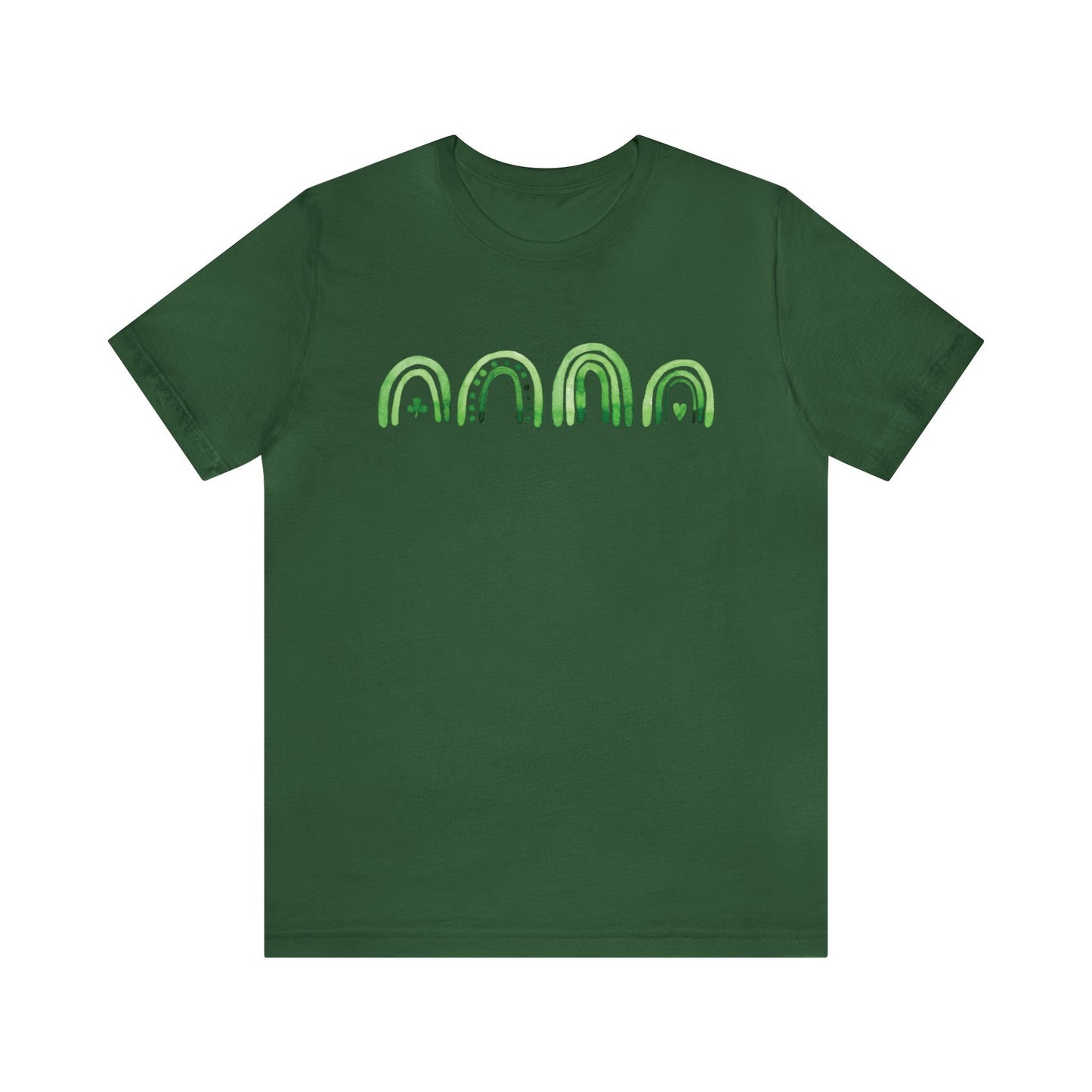 Boho Rainbow Shamrock Watercolor Bella Canvas St Patrick's Day Shirt