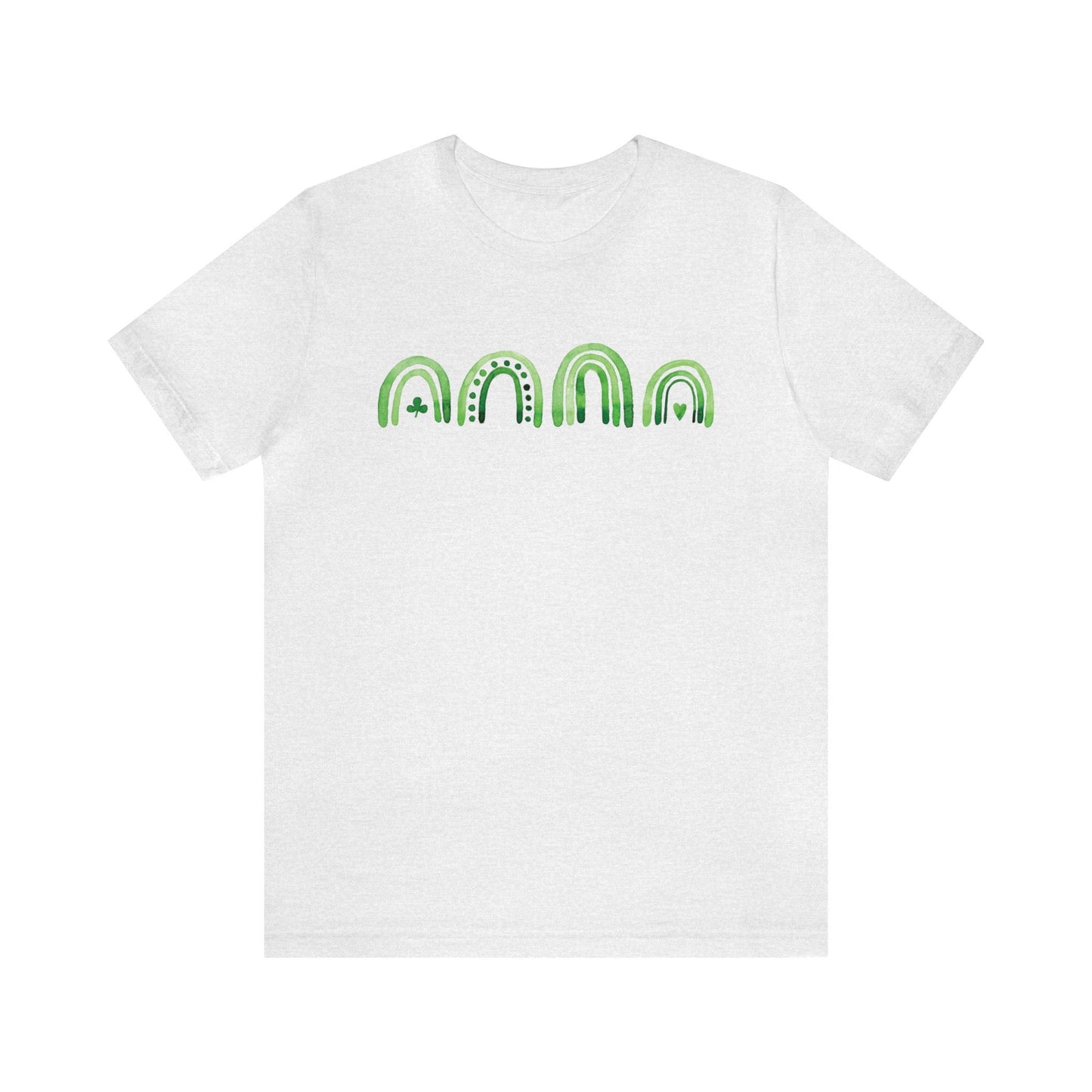 Boho Rainbow Shamrock Watercolor Bella Canvas St Patrick's Day Shirt