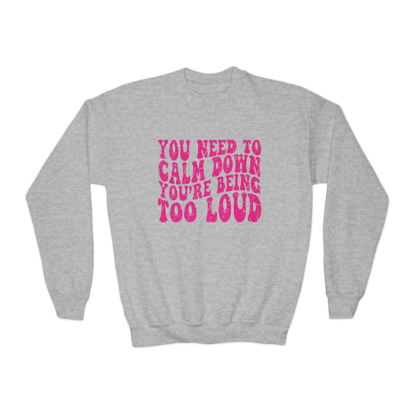 You Need To Calm Down You're Being Too Loud Gildan Crewneck,Little Swiftie Tee, Gift For Swiftie, YOUTH Shirt, Funny Swiftie Tee, Tswift Fan