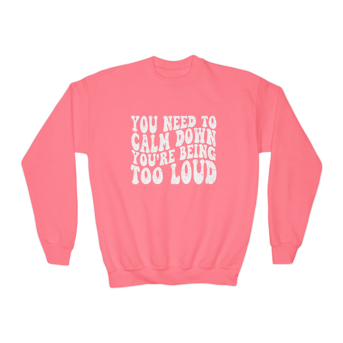 You Need To Calm Down You're Being Too Loud Gildan Crewneck,Little Swiftie Tee, Gift For Swiftie, YOUTH Shirt, Funny Swiftie Tee, Tswift Fan