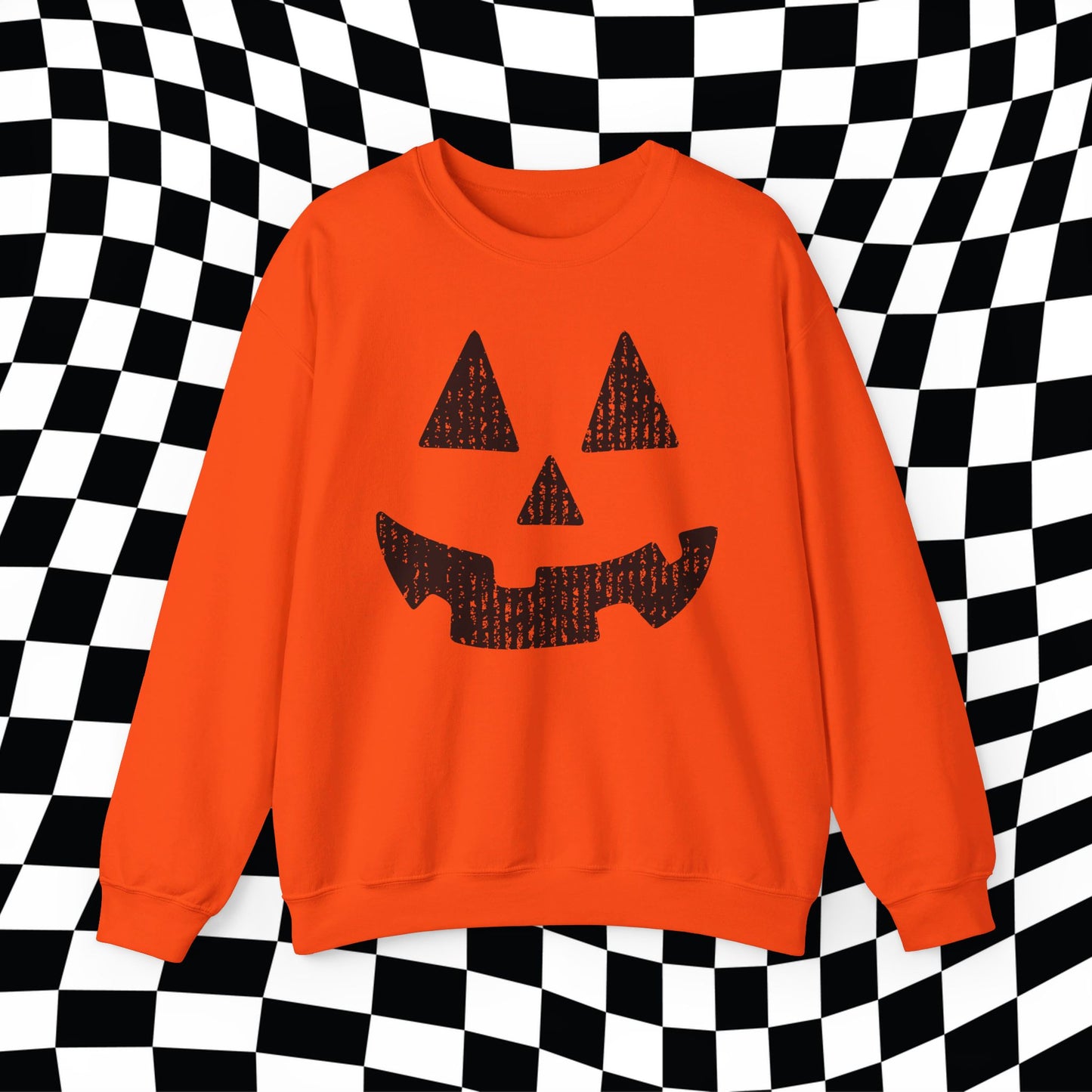 Halloween Pumpkin Face Gildan Crewneck, Jack O Lantern Shirt, Halloween Festive Tee, Grunge Pumpkin Face, Trendy Oversized Tee Pumpkin Spice