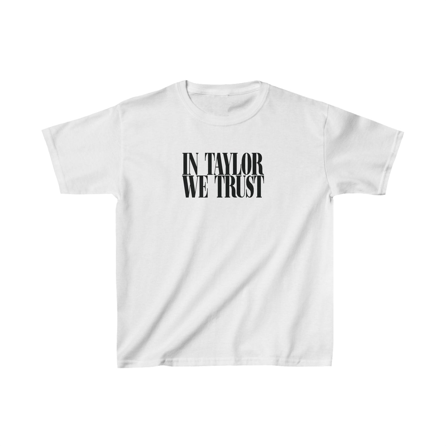 In Taylor We Trust Baby Tee, Y2K Trendy Tee, Gift For Swiftie, Music Lover Shirt, Eras Shirt, Election 2024, Presidential Candidate