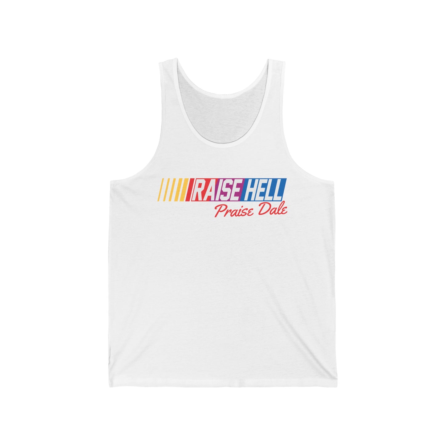 Raise Hell Praise Dale Bella Canvas Tank Top, Women's Shirt, Racing Shirt, Funny Gift For Him, Gift For Her, Vintage Racing Logo, Funny Tank