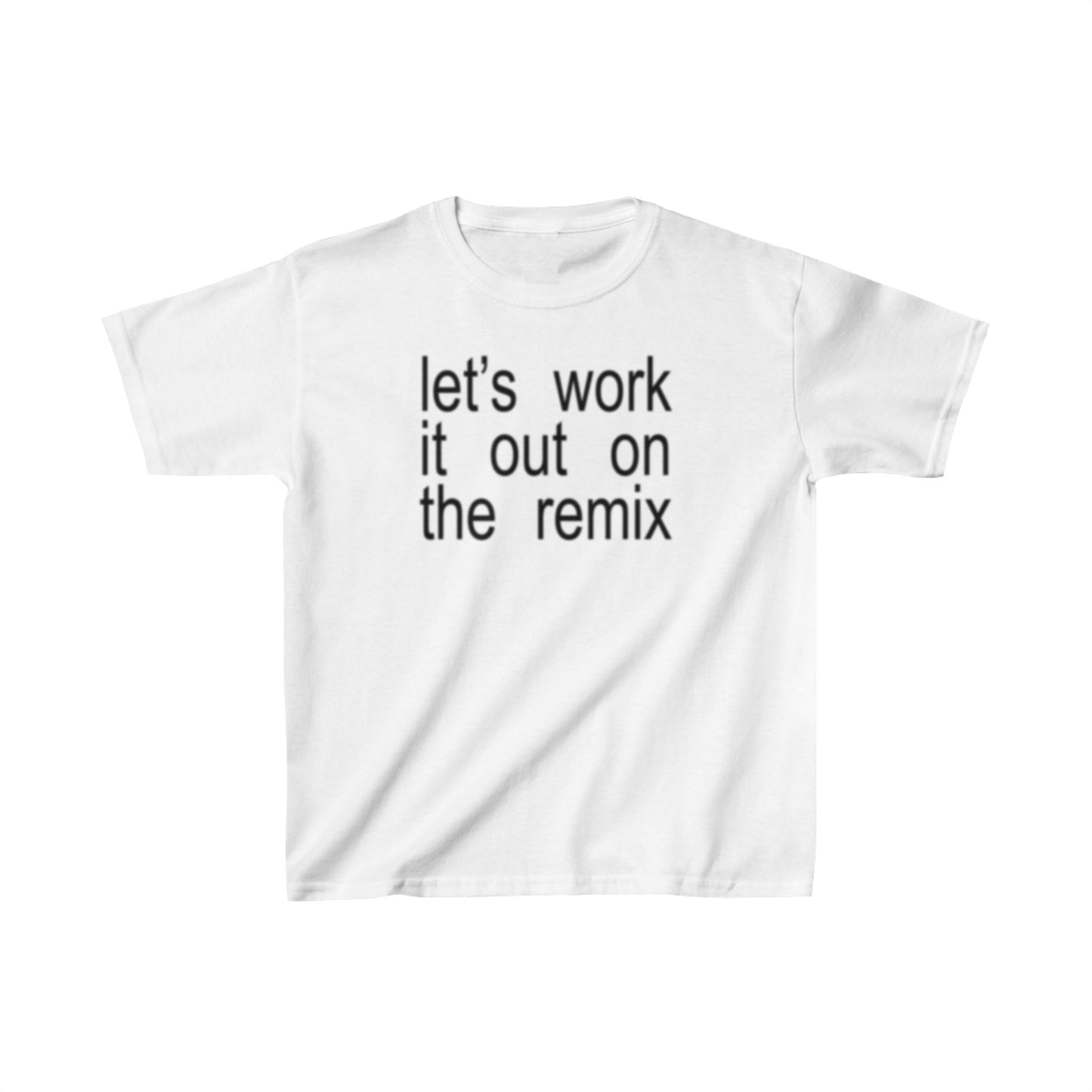 let's work it out on the remix brat Baby Tee, Trendy Baby Tee, Vintage, Retro Style, Y2K Baby Tee, Cropped brat Tee, i'm so julia, xcx 360