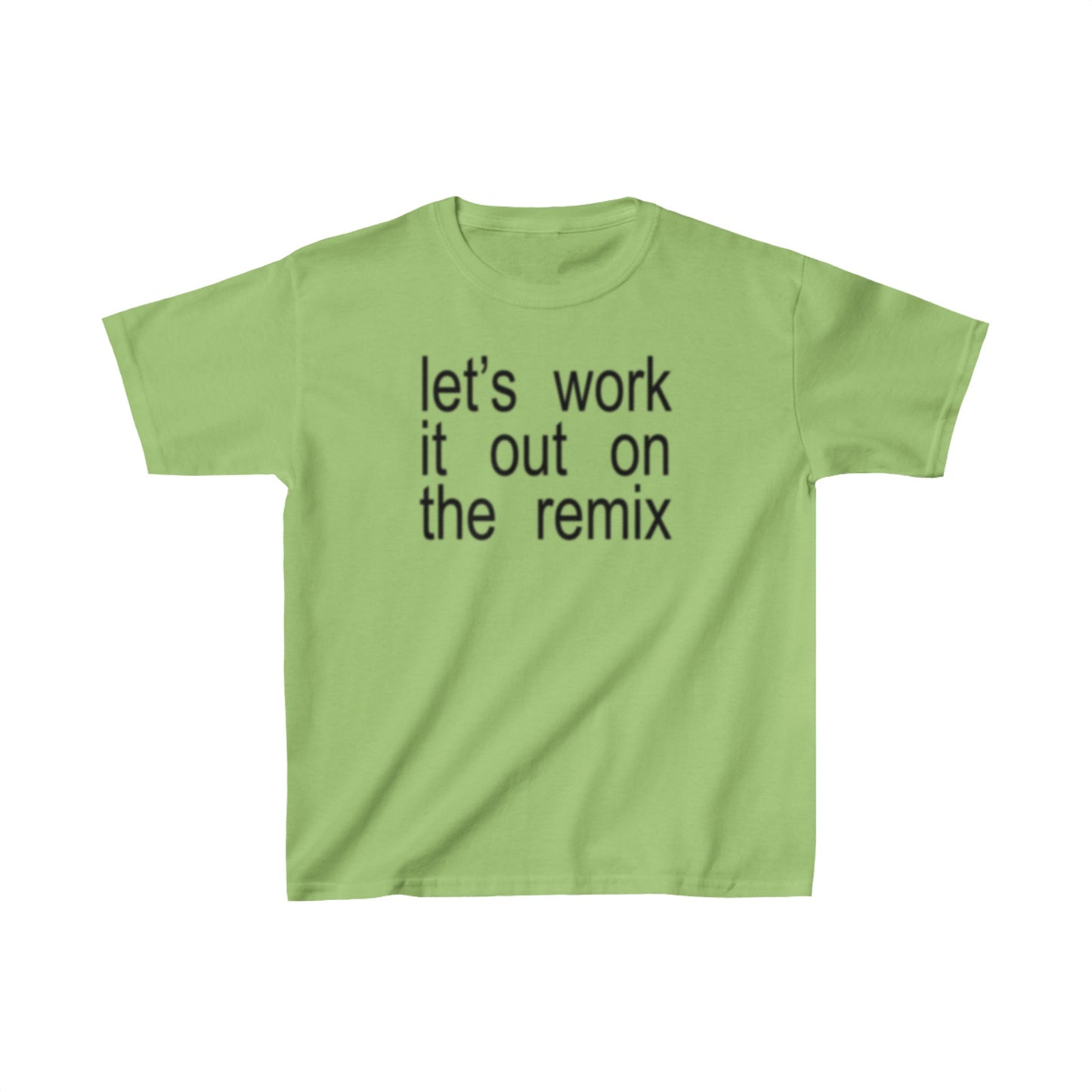 let's work it out on the remix brat Baby Tee, Trendy Baby Tee, Vintage, Retro Style, Y2K Baby Tee, Cropped brat Tee, i'm so julia, xcx 360