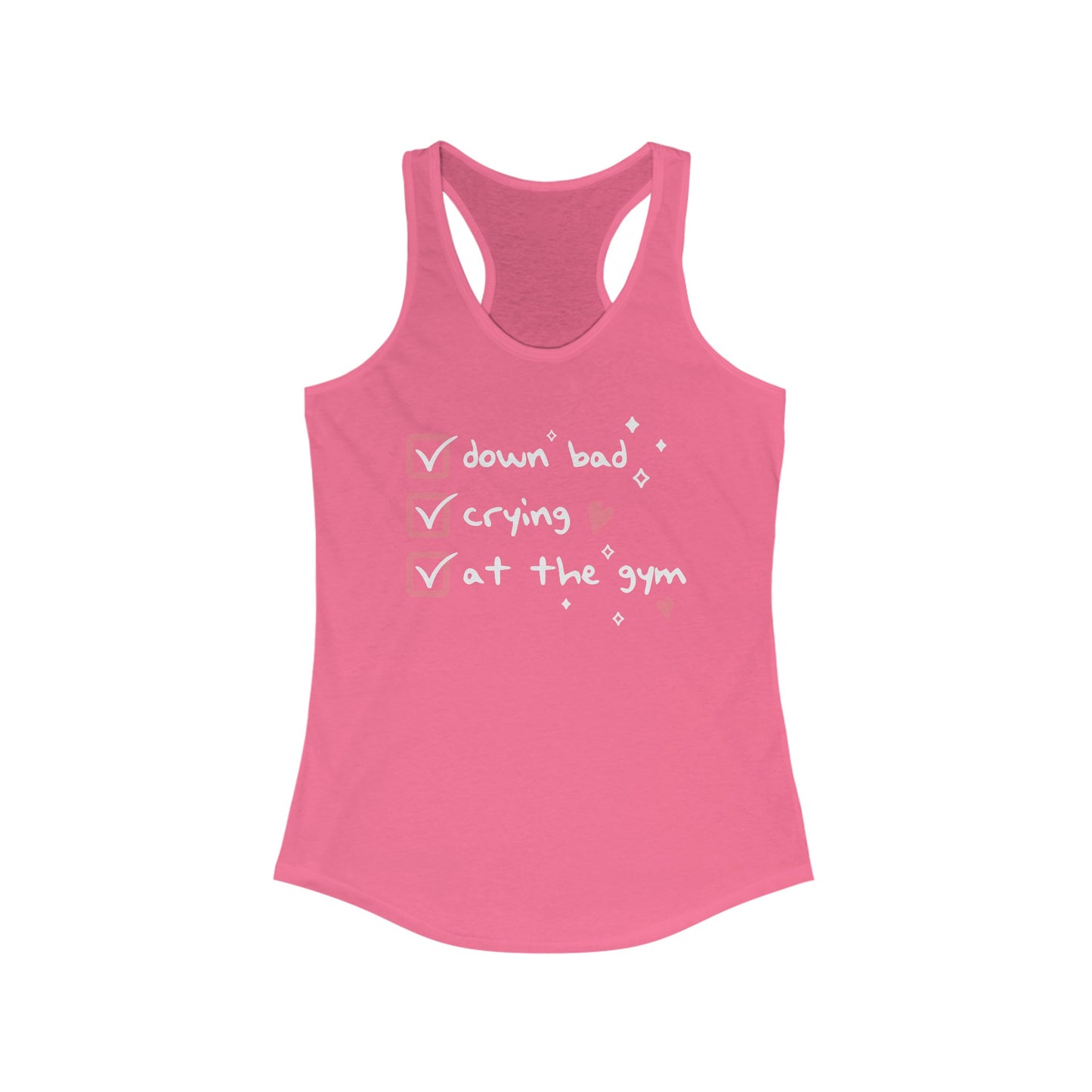 Down Bad Crying At The Gym Tank Top, Checklist Shirt, Funny Swiftie Gift, Funny Gym Shirt, Gift For Her, Gym Lover, Fitness Gift