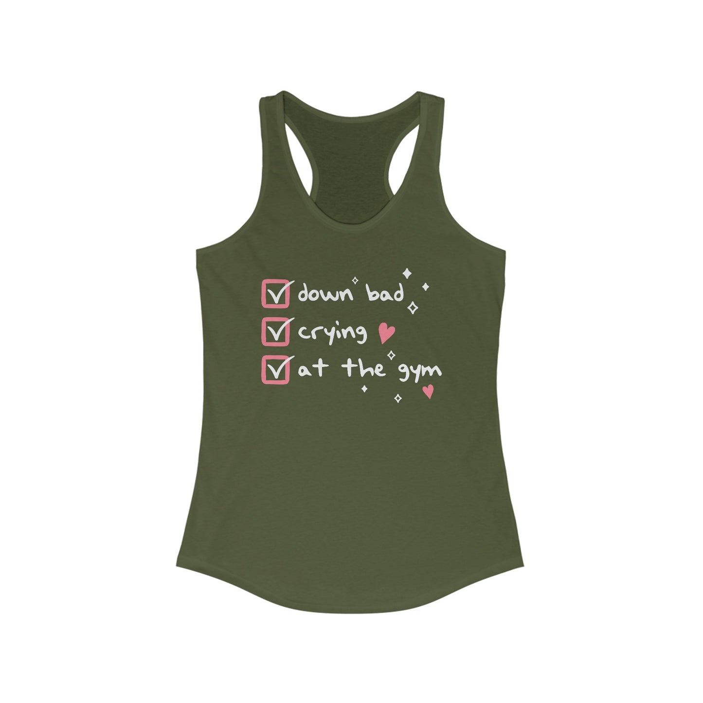 Down Bad Crying At The Gym Tank Top, Checklist Shirt, Funny Swiftie Gift, Funny Gym Shirt, Gift For Her, Gym Lover, Fitness Gift