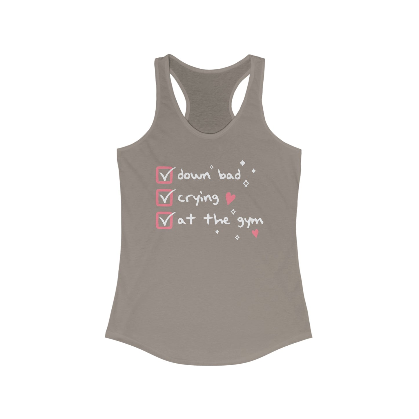 Down Bad Crying At The Gym Tank Top, Checklist Shirt, Funny Swiftie Gift, Funny Gym Shirt, Gift For Her, Gym Lover, Fitness Gift