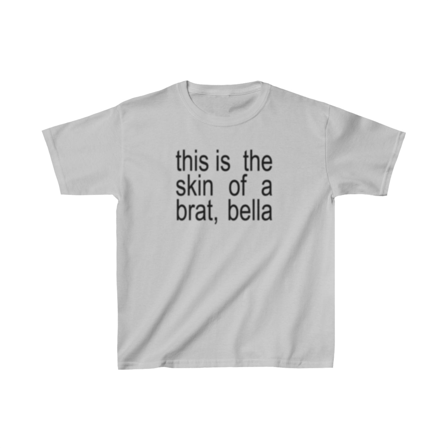 Skin Of A brat Bella Baby Tee, Trendy Baby Tee, Vintage, Retro Style, Y2K Baby Tee, Cropped brat Tee, i'm so julia, xcx, Twilight meme