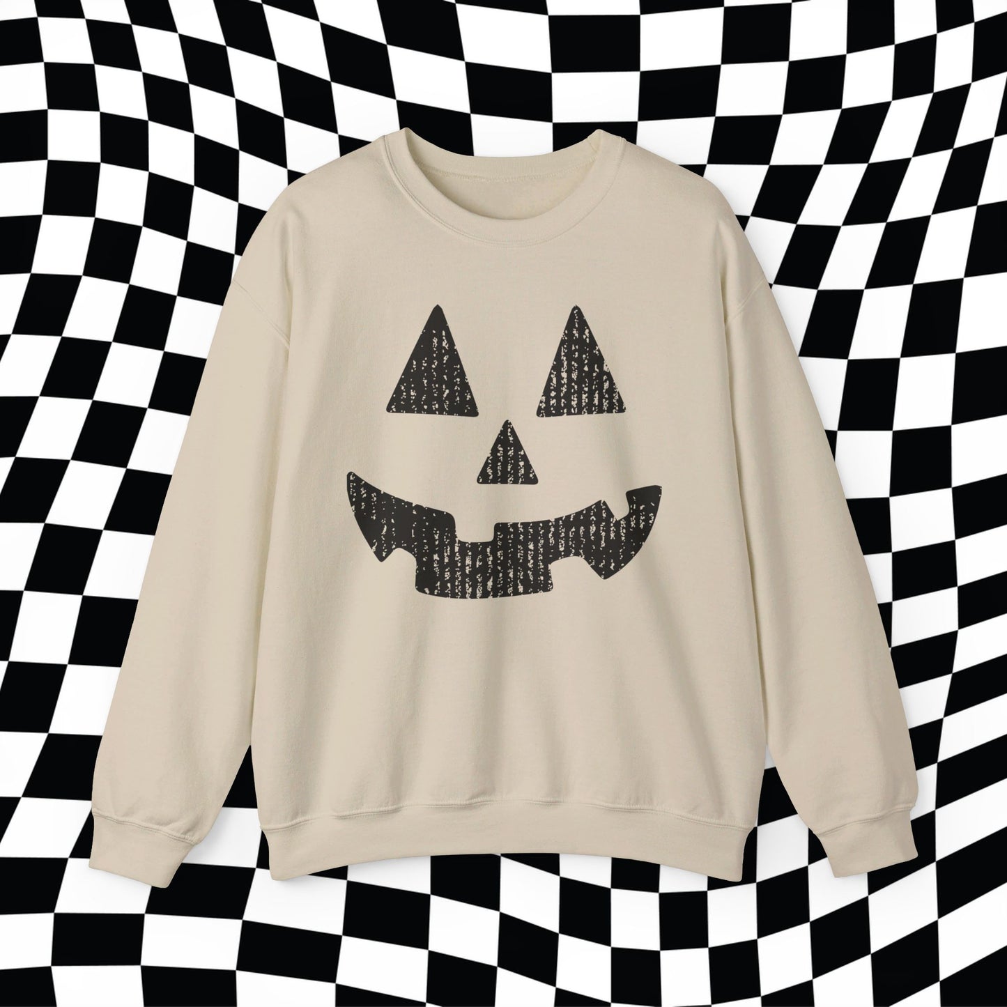 Halloween Pumpkin Face Gildan Crewneck, Jack O Lantern Shirt, Halloween Festive Tee, Grunge Pumpkin Face, Trendy Oversized Tee Pumpkin Spice