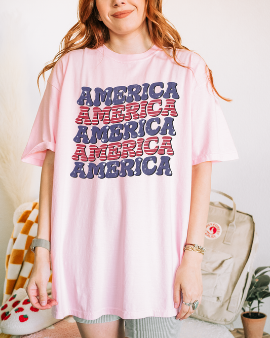 America Comfort Colors Tee, Retro 4th Of July Shirt, Vintage Retro Fourth Of July Shirt, Holiday Summer Shirt, Independence Day, Trendy Tee