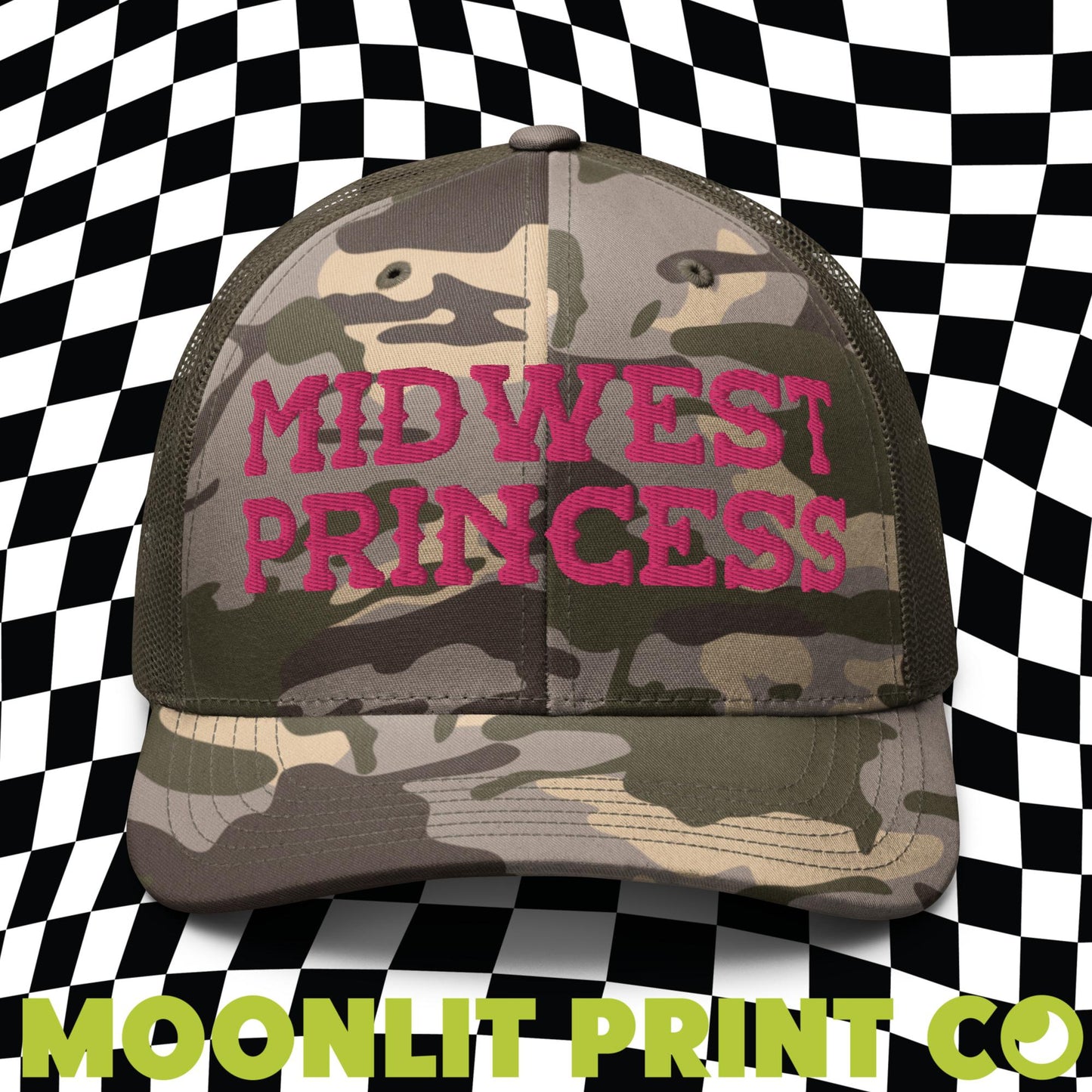 Midwest Princess Camo Mesh Trucker Hat Good Luck Babe