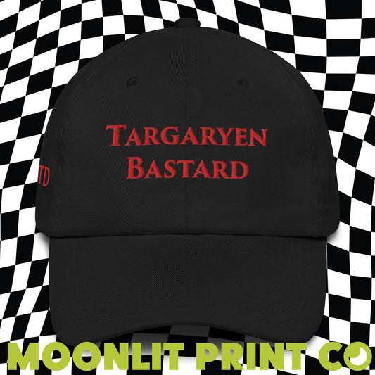 Targaryen Bastard HOTD Solid Color Dad Hat - Front and Right Side Embroidery