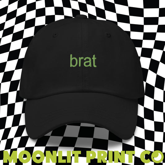 brat Embroidered Solid Color Dad Hat, brat Hat, trendy camp hat, I'm so julia