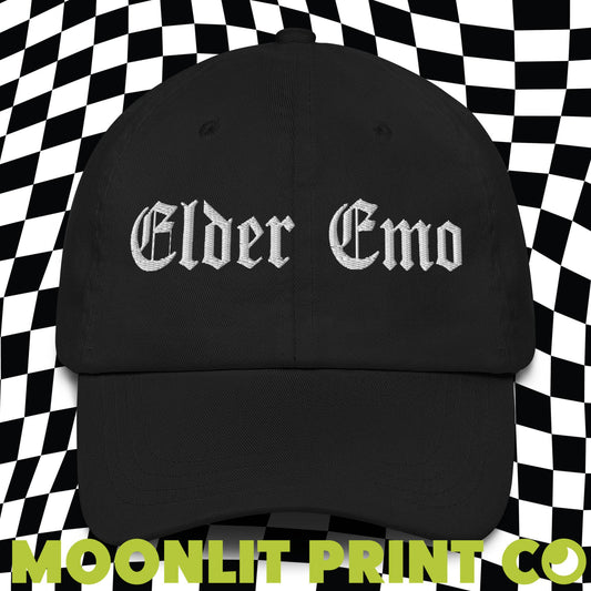 Elder Emo Dad Hat, Embroidered Dad Hat, Trendy Emo Scene Punk Hat, Make America Emo Again, Retired Emo, Emo Music