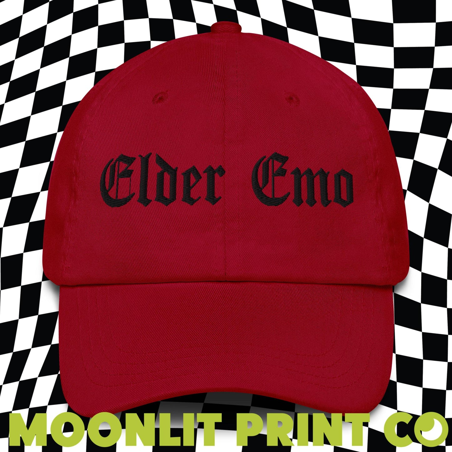 Elder Emo Dad Hat, Embroidered Dad Hat, Trendy Emo Scene Punk Hat, Make America Emo Again, Retired Emo, Emo Music