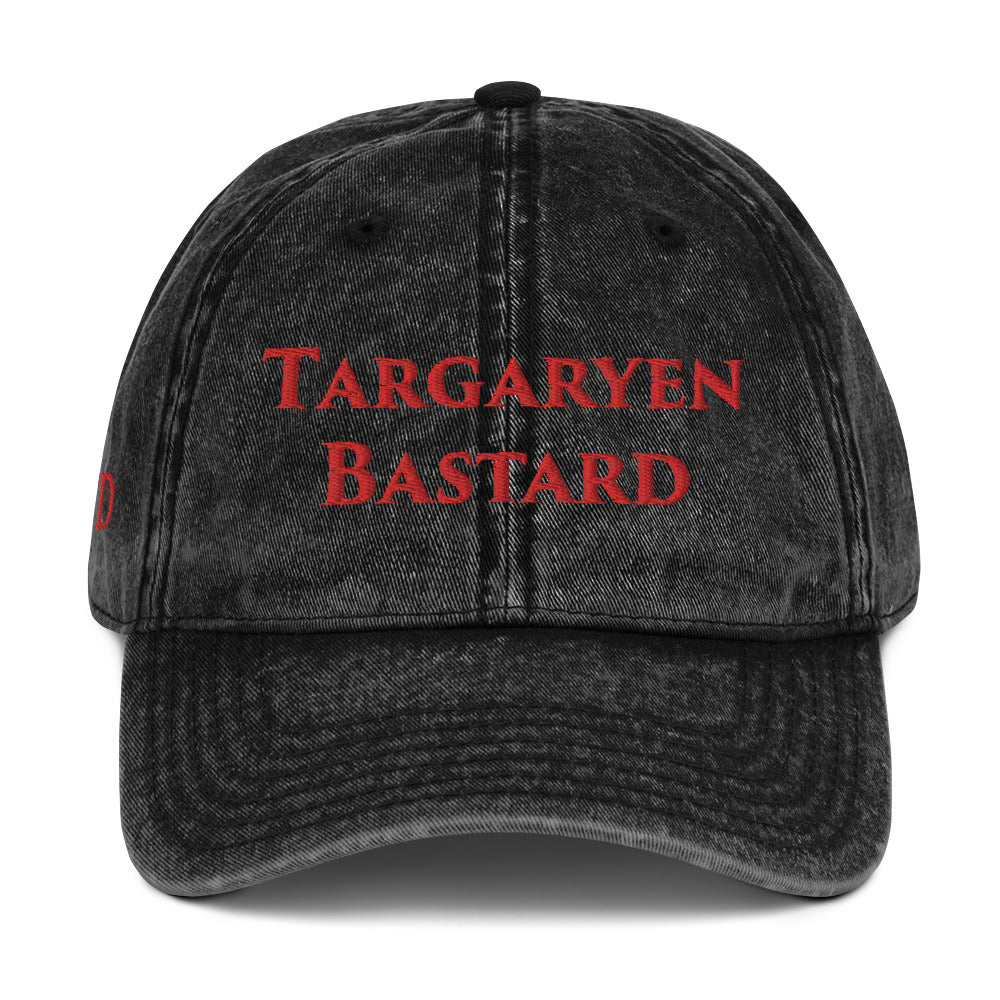 Distressed Embro Targaryen Bastard HOTD Distressed Dad Hat - Front and Right Side Embro ...
