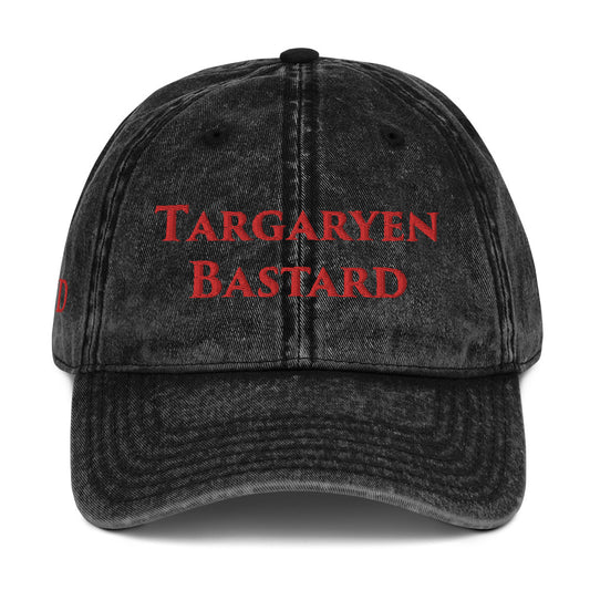 Targaryen Bastard HOTD Distressed Dad Hat - Front and Right Side Embroidery