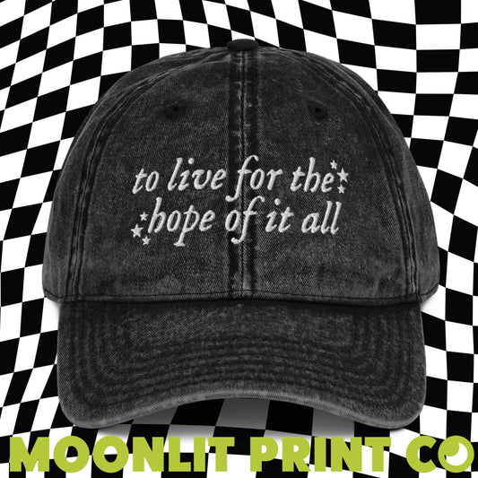 To Live For The Hope Of It All Vintage Style Dad Hat, Trendy Hat For Her, Gift For Her, Gift For Swiftie, Girlfriend Gift