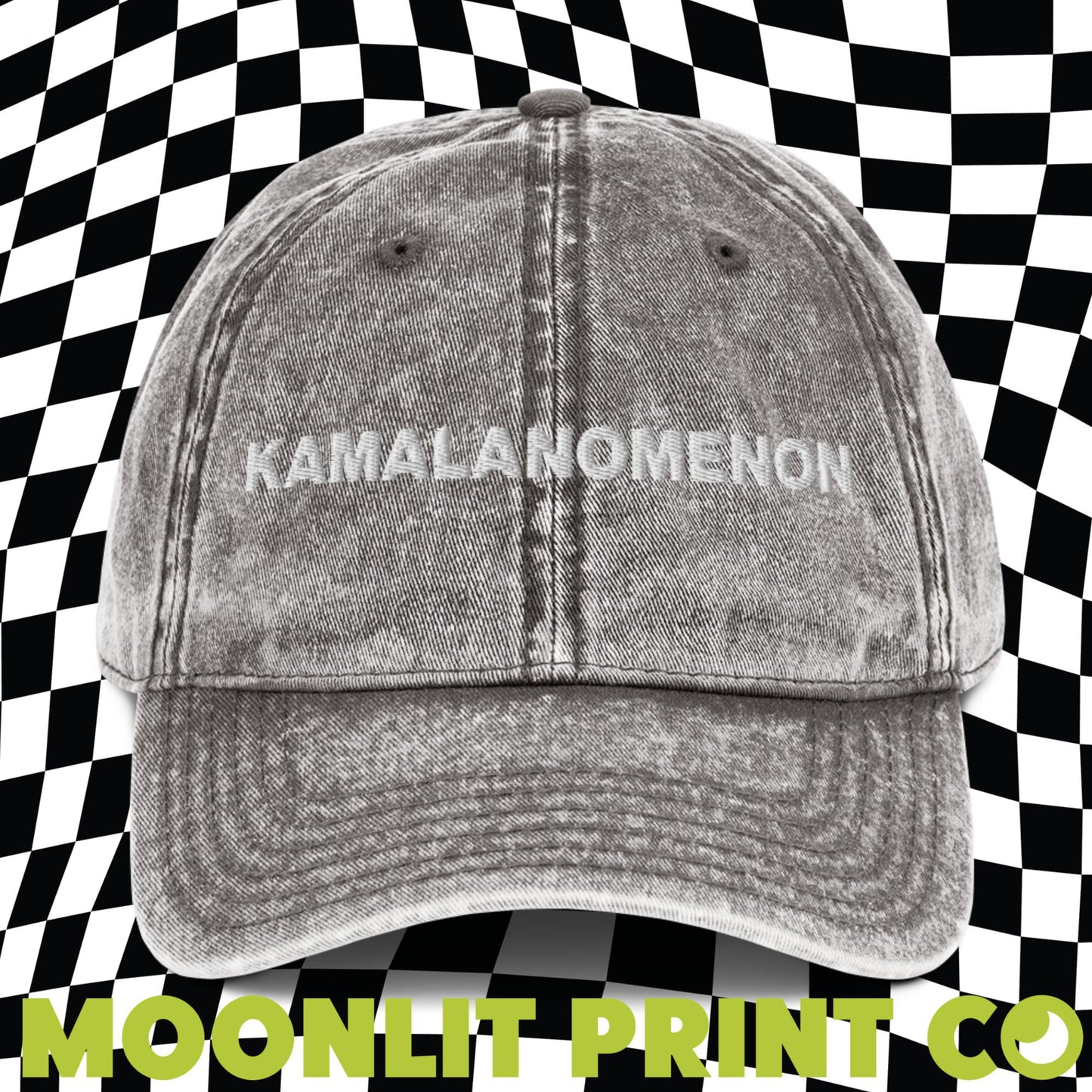 KAMALANOMENON Kamala 2024 Embroidered Dad Hat, Snow Washed Distressed Dad Hat, Kamala 2024, Harris For President, Chappell Femininomenon