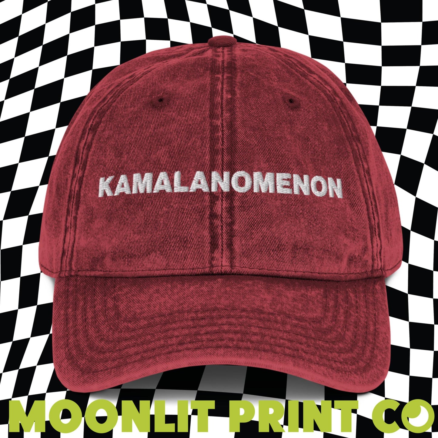 KAMALANOMENON Kamala 2024 Embroidered Dad Hat, Snow Washed Distressed Dad Hat, Kamala 2024, Harris For President, Chappell Femininomenon