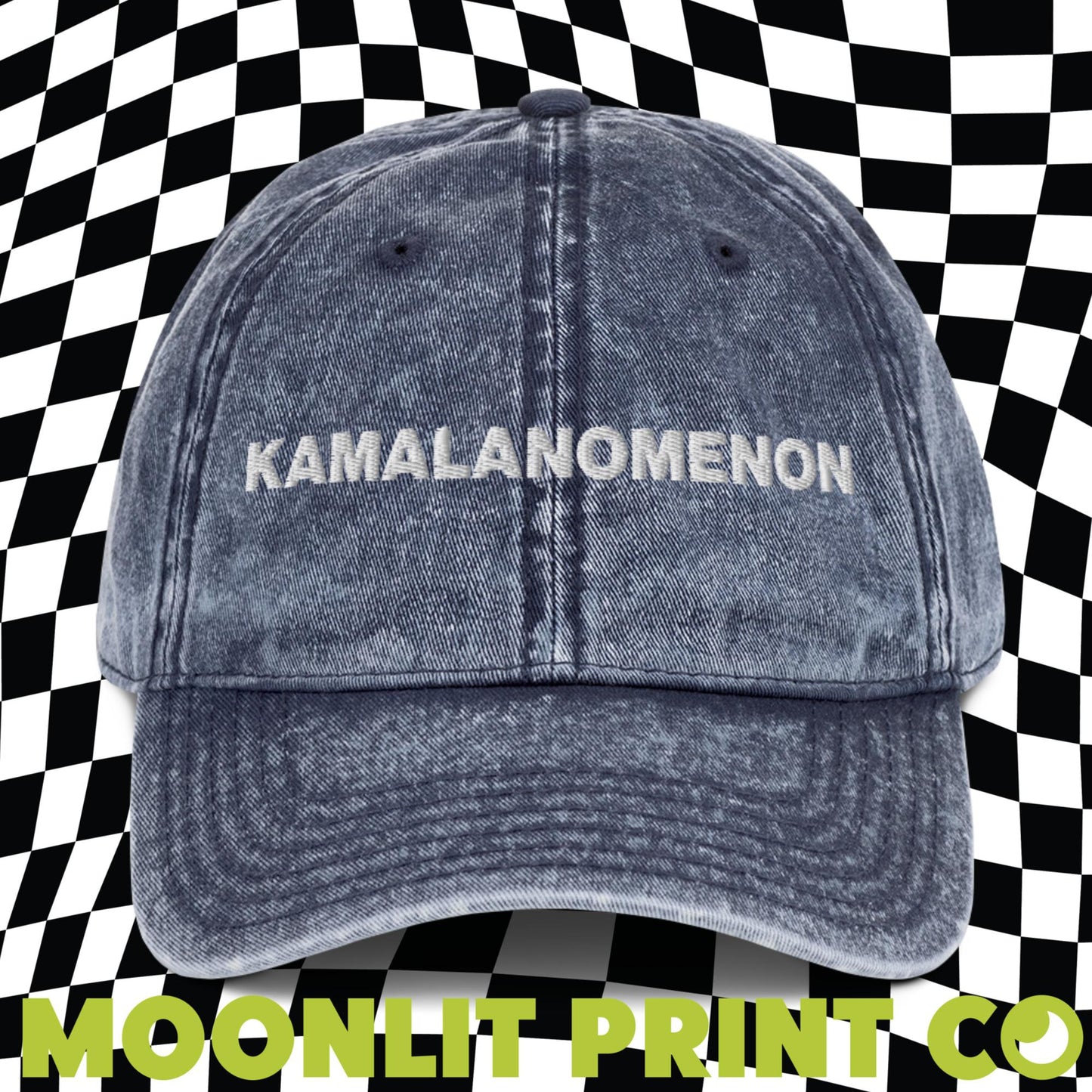 KAMALANOMENON Kamala 2024 Embroidered Dad Hat, Snow Washed Distressed Dad Hat, Kamala 2024, Harris For President, Chappell Femininomenon