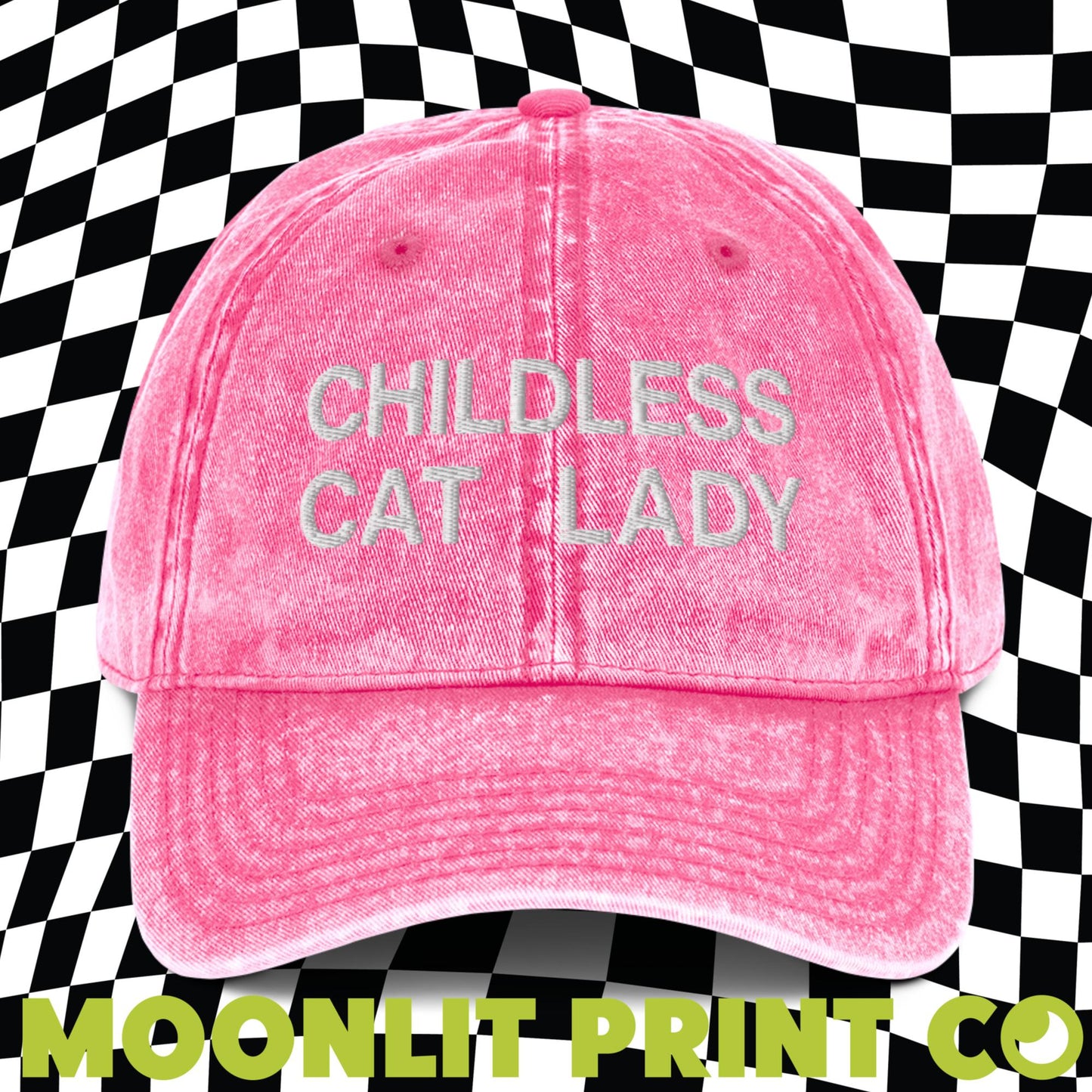 Childless Cat Lady Embroidered Dad Hat, Cat Ladies For Kamala, Pro Kamala Hat, Women's Rights, Feminist Hat, Harris 2024