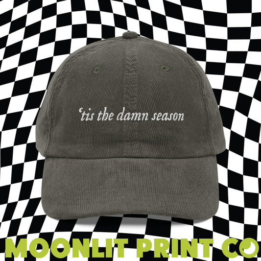 tis the damn season Vintage Corduroy Dad Hat, Gift For Swiftie, Christmas Hat, Evermore Hat, Reputation Album, Gift For Her, Swiftmas Gift