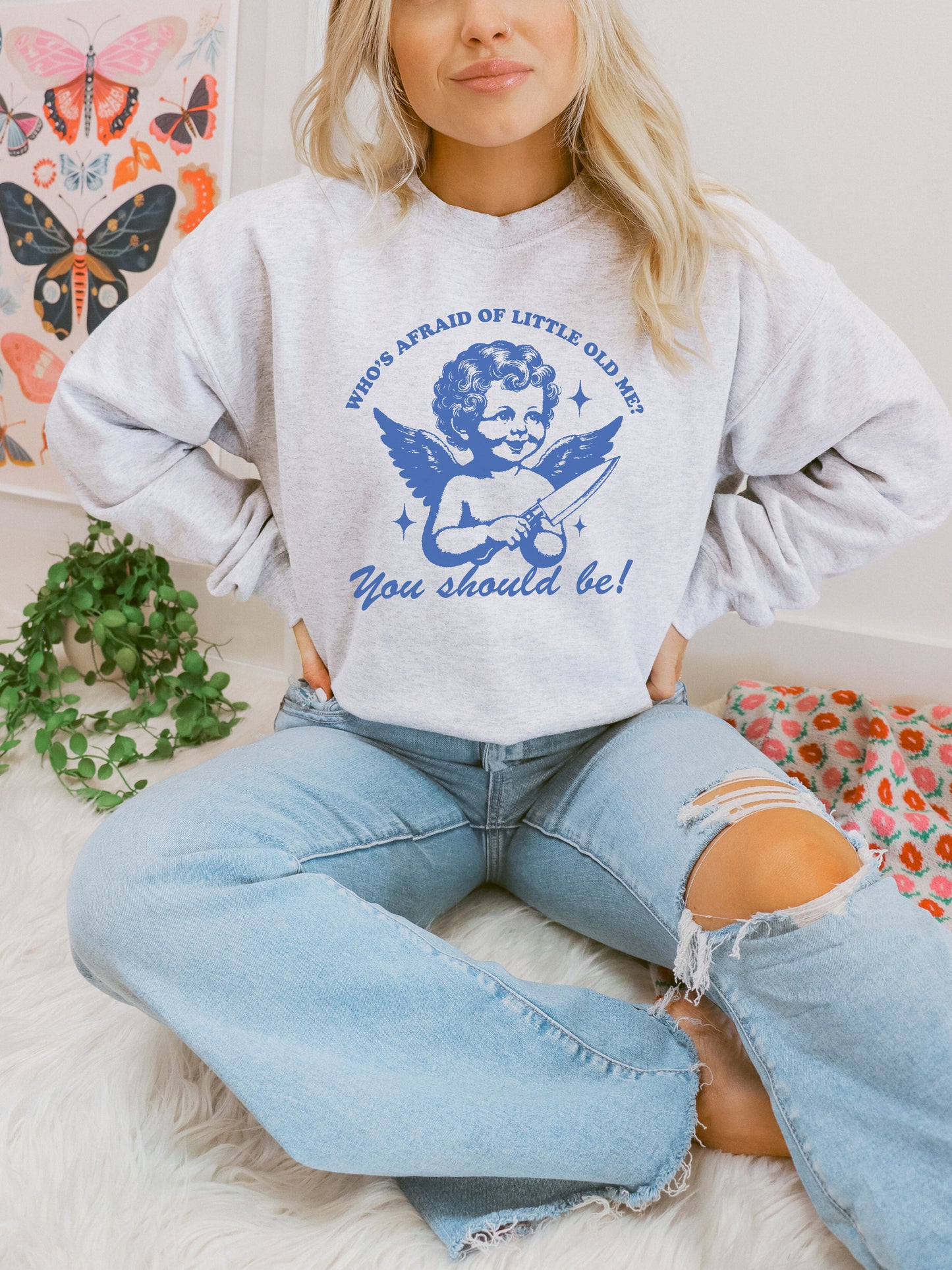 Who's Afraid Of Little Old Me? Gildan Crewneck, Funny Swiftie Shirt, TTPD Album, Tortured Poets Shirt, Gift For Swiftie, Poets Department