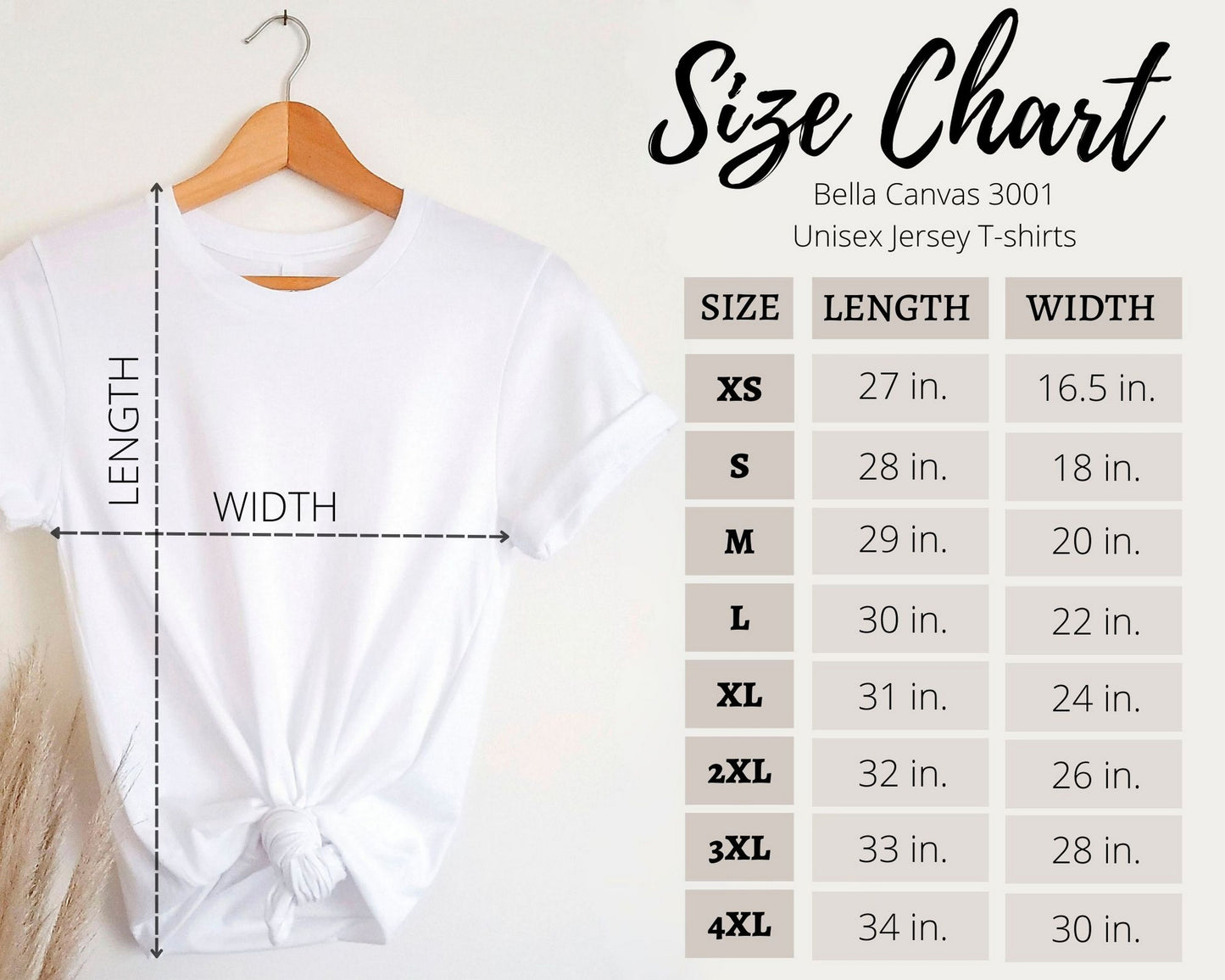 the size chart for a women's t - shirt