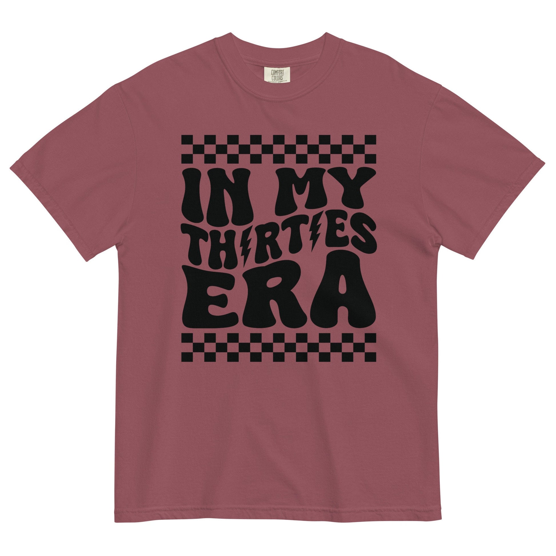 In My Thirties Era Comfort Colors 30th Birthday 1993 1994 Gifts for Her Girl Retro Checkerboard Lightning Bolt Trendy Tee Funny Tshirt